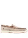 Santoni Mens Grey Mid Detroit Contrast-sole Suede Loafers In Grey