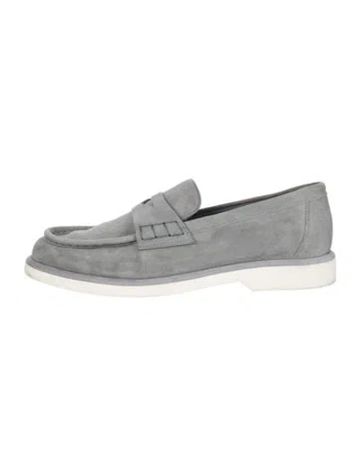 Pre-owned Santoni Suede Loafers In Grey
