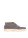 Santoni Suede Loafers In Grey