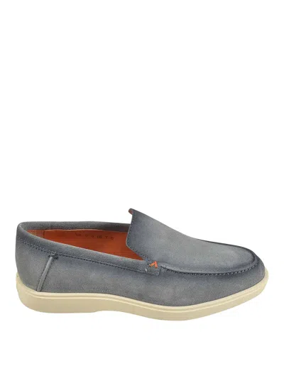 SANTONI SUEDE LOAFERS