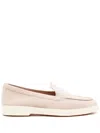 Santoni Slip-on Shoes With Round Toe And Rubber Sole In Neutrals