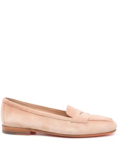 Santoni Suede Loafers In Neutrals