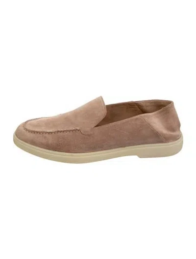 Pre-owned Santoni Suede Loafers In Neutrals