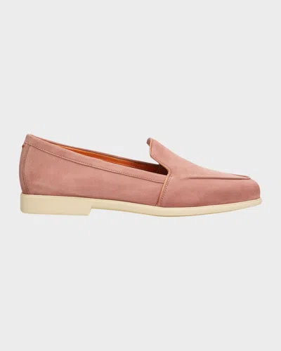 Santoni Suede Loafers In Pink