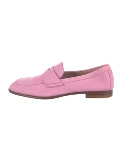 Pre-owned Santoni Suede Loafers In Pink