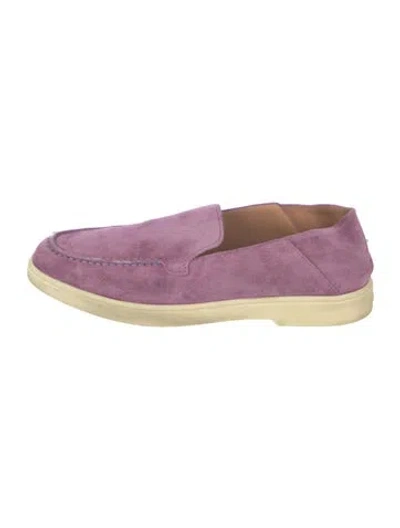 Pre-owned Santoni Suede Loafers In Purple