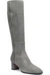 Santoni Suede Low-heel Boot In Gray