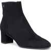 Santoni Suede Mid-heel Ankle Boot In Black