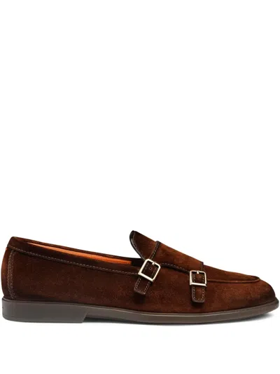 Santoni Suede Monk Shoes