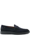 Santoni Man Loafers Midnight Blue Size 7.5 Leather