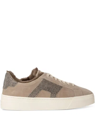 SANTONI SUEDE PLATFORM SNEAKERS