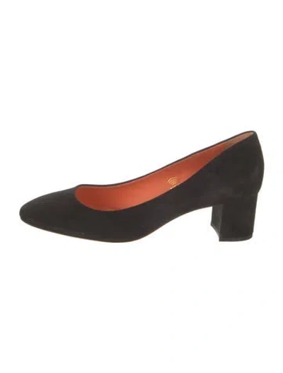 Pre-owned Santoni Suede Pumps In Black