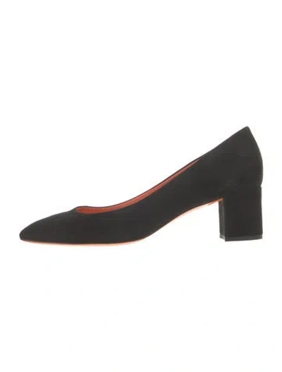 Pre-owned Santoni Suede Pumps In Black
