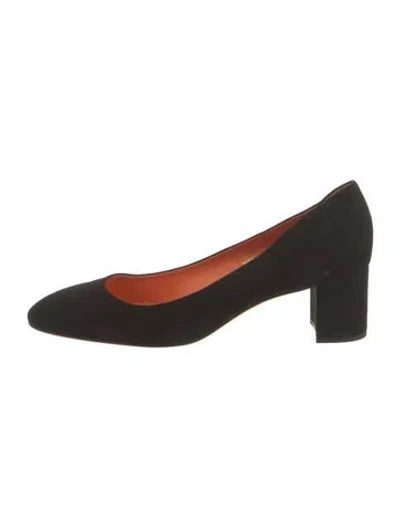 Pre-owned Santoni Suede Pumps In Black