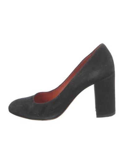 Pre-owned Santoni Suede Pumps In Black