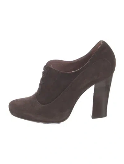 Pre-owned Santoni Suede Pumps In Brown