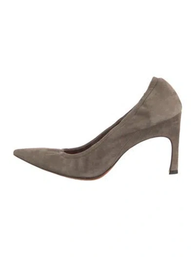Pre-owned Santoni Suede Pumps In Neutrals