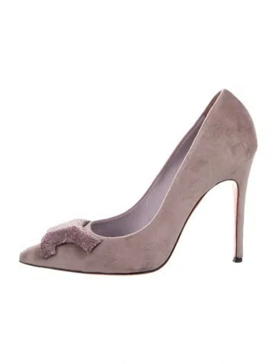 Pre-owned Santoni Suede Pumps In Purple