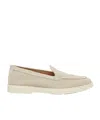 Santoni Suede Round-toe Loafers