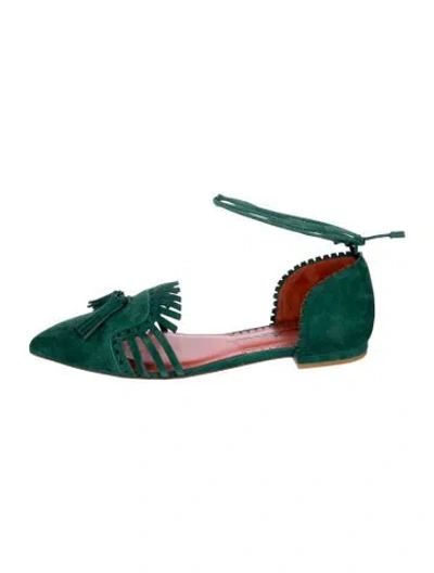 Pre-owned Santoni Suede Sandals In Green