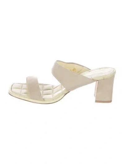 Pre-owned Santoni Suede Sandals In Yellow