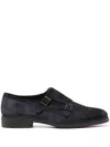 Santoni Round Toe Calf Suede Brogues With Rubber Sole