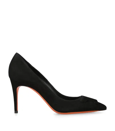 Santoni Suede Sibille Pumps 85 In Black