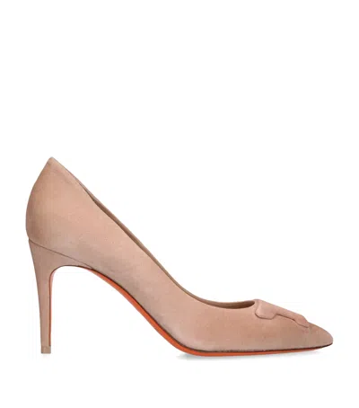 Santoni Suede Sibille Pumps 85 In Pink