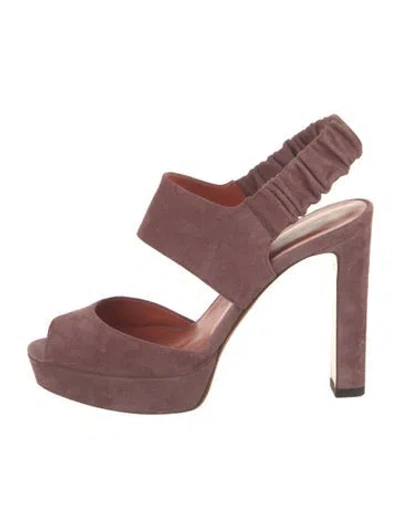 Pre-owned Santoni Suede Slingback Sandals In Red