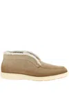 Santoni Suede Slip-on Boots In Brown
