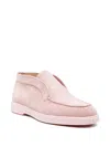 Santoni Suede Slip-on Loafers In Pink