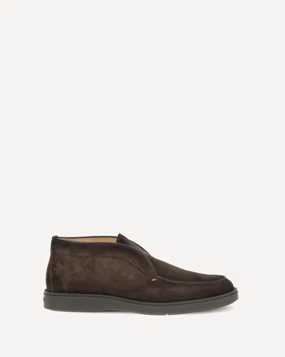 Santoni Desert Round-toe Slip-on Boots In Brown