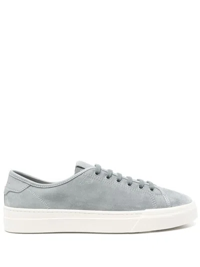 Santoni Suede Sneakers In Blue