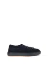 Santoni Suede Sneakers In Blue
