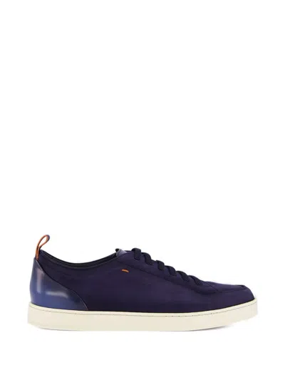 Santoni Calf Leather Sneakers Slip-on In Multi