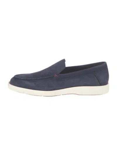 Pre-owned Santoni Suede Sneakers In Blue
