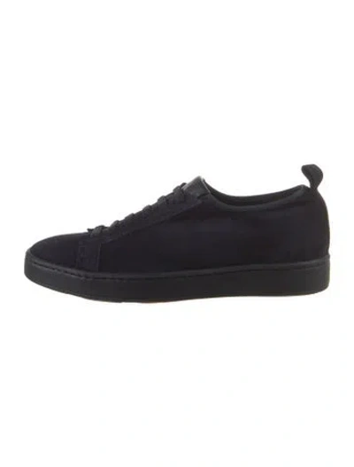 Pre-owned Santoni Suede Sneakers In Blue