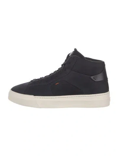 Pre-owned Santoni Suede Sneakers In Blue