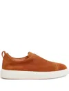 Santoni Suede Sneakers In Brown