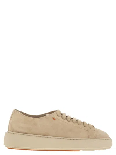 Santoni Suede Sneakers In Brown