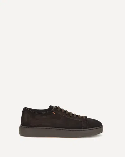 Santoni Suede Sneakers In Brown