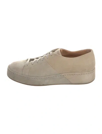 Pre-owned Santoni Suede Sneakers In Neutral