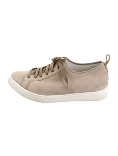Pre-owned Santoni Suede Sneakers In Neutrals