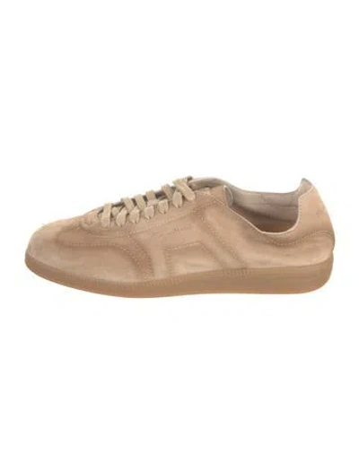 Pre-owned Santoni Suede Sneakers In Neutrals