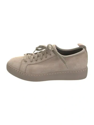 Pre-owned Santoni Suede Sneakers In Neutrals