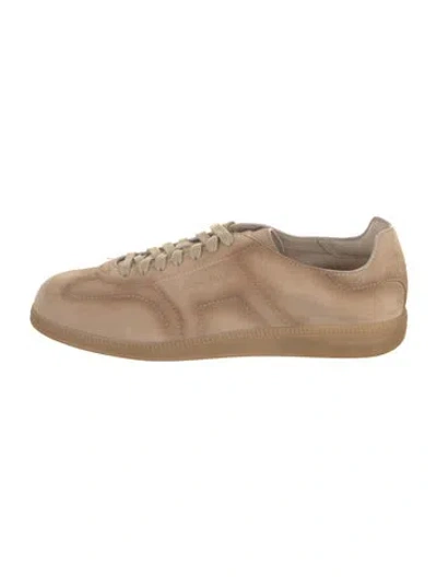 Pre-owned Santoni Suede Sneakers W/ Tags In Neutrals