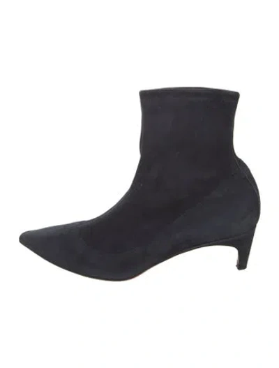 Pre-owned Santoni Suede Sock Boots In Blue