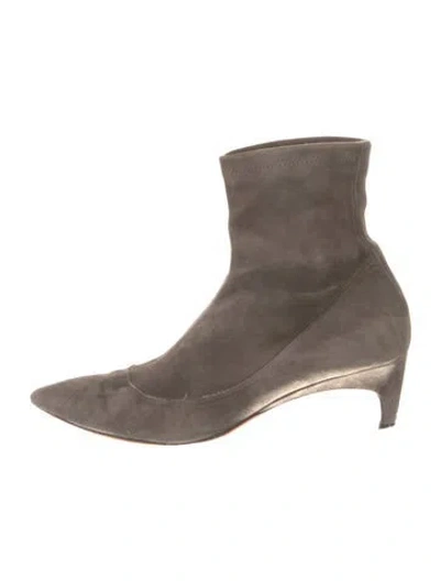 Pre-owned Santoni Suede Sock Boots In Gray