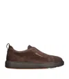 Santoni Double Buckle Sneaker Man Sneakers Dark Brown Size 12 Leather In Brown