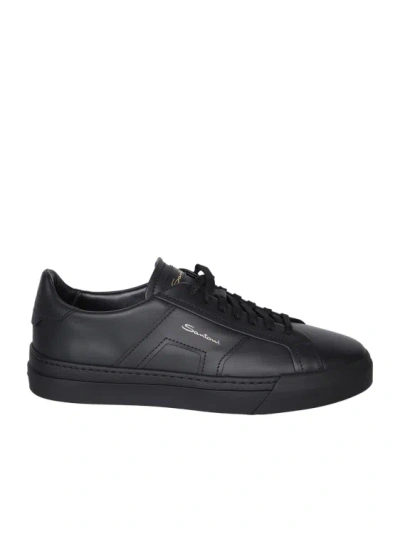 Santoni Superior-quality Leather Sneakers In Black